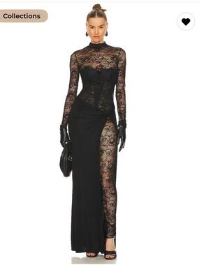 Retrofete Saphhira Dress in Black 
Sheer Lace Corset